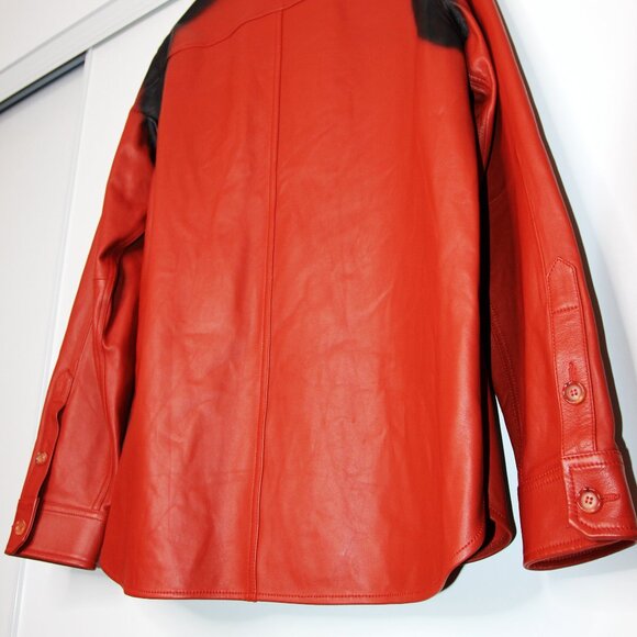 BNWT AW21 MARNI SPRAY PRINT LEATHER SHIRT JACKET 48 - Picture 8 of 13
